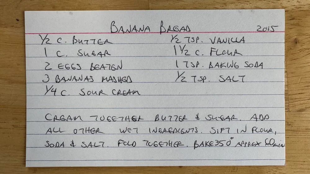 Banana bread recipe