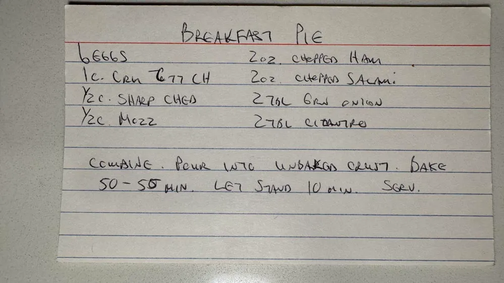 Breakfast Pie Recipe