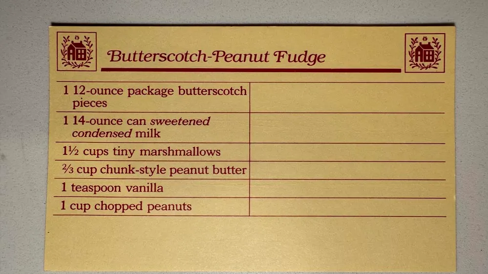 Butterscotch-Peanut Fudge Recipe Front