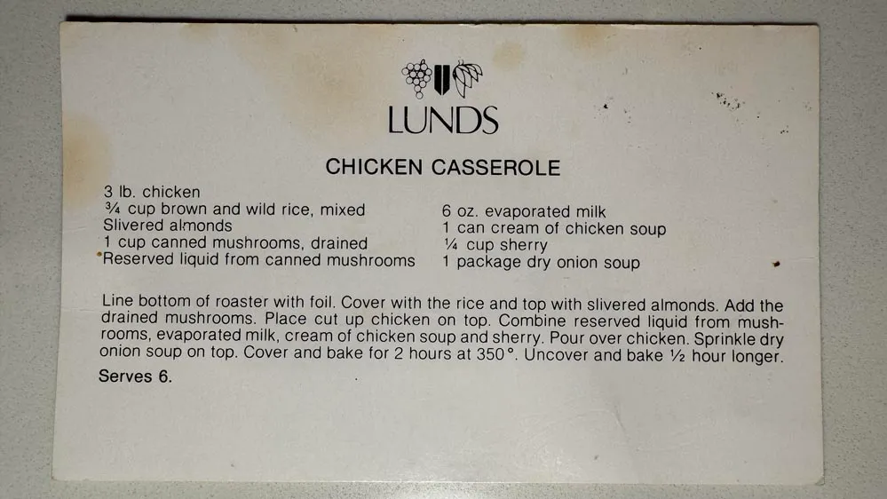 Lunds Chicken Casserole Recipe