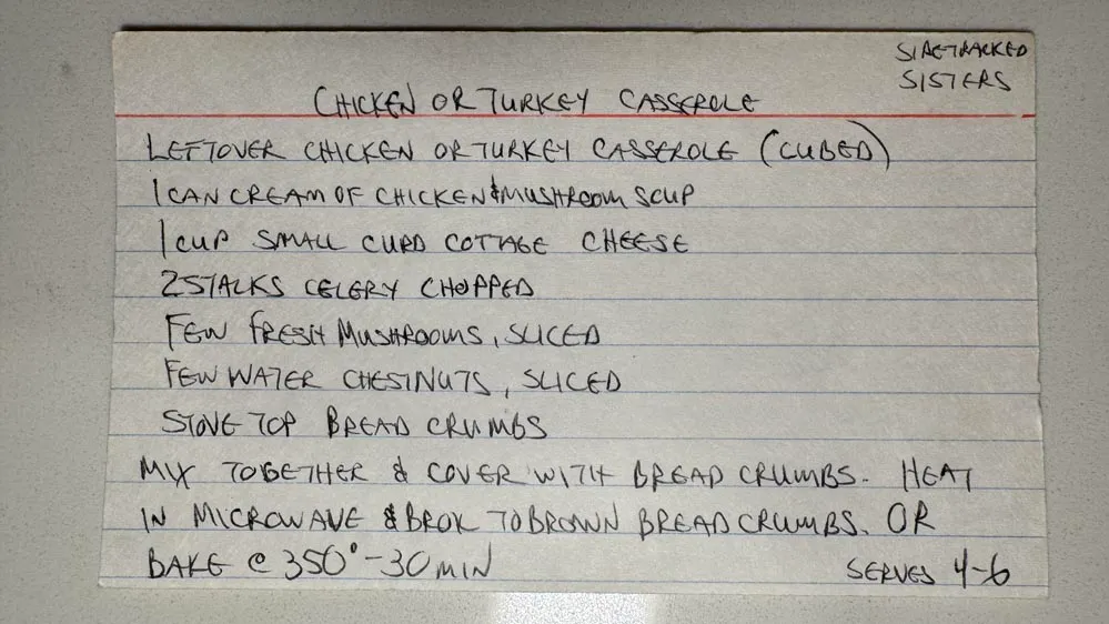 Chicken or Turkey Casserole Recipe