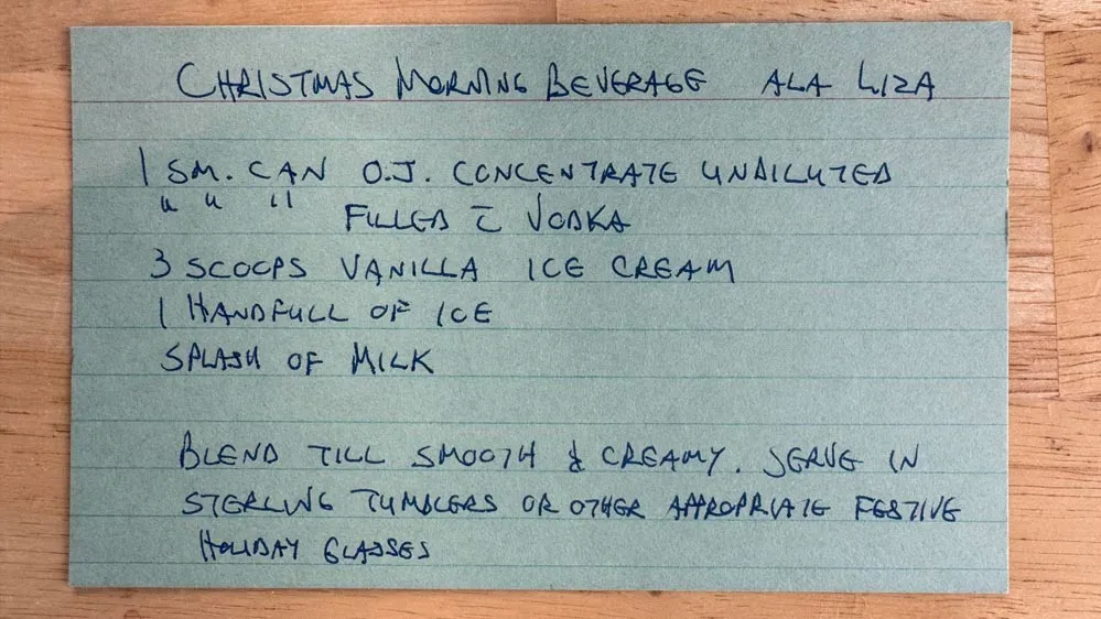 Christmas morning beverage recipe