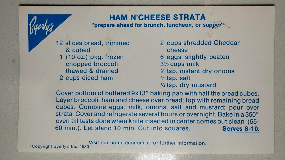 Ham N&#x27;Cheese Strata Recipe