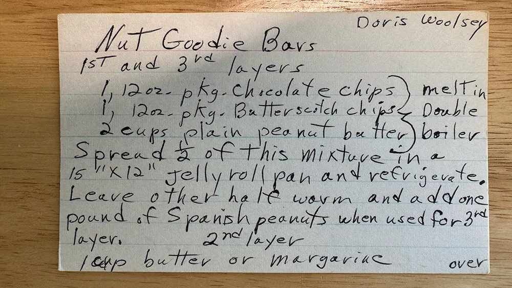 Nut Goodie Bars recipe side 1