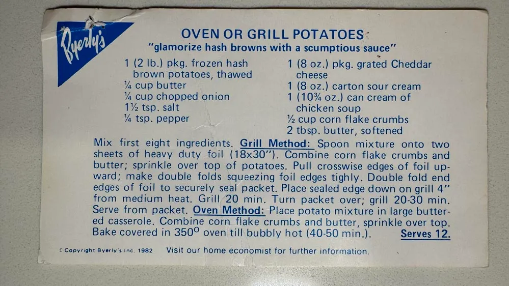 Byerly&#x27;s Potato Recipe