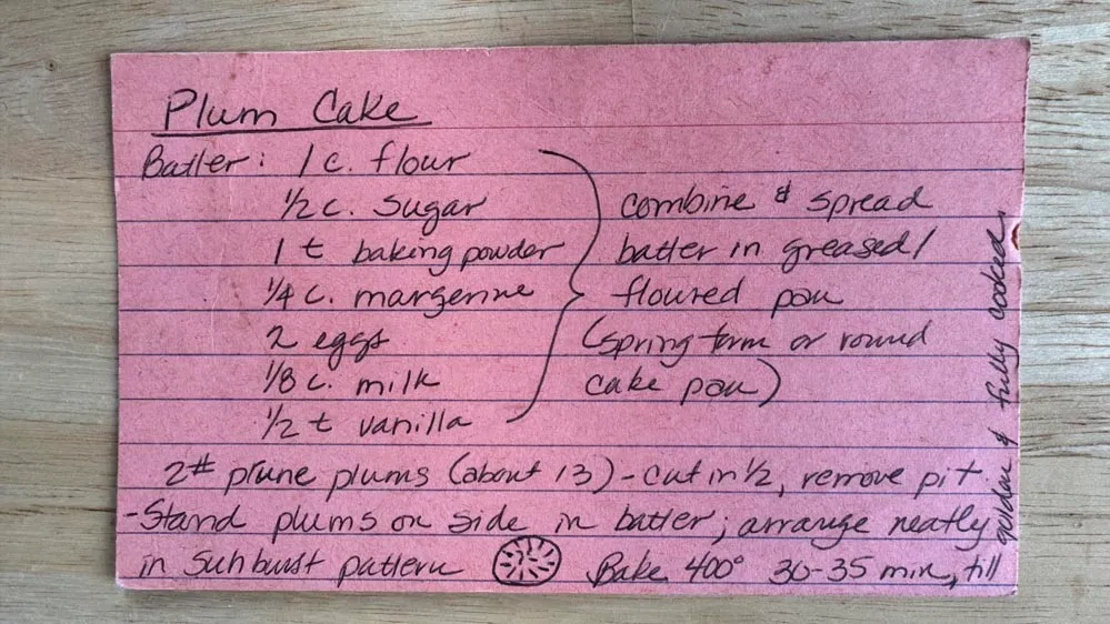 Plum cake recipe