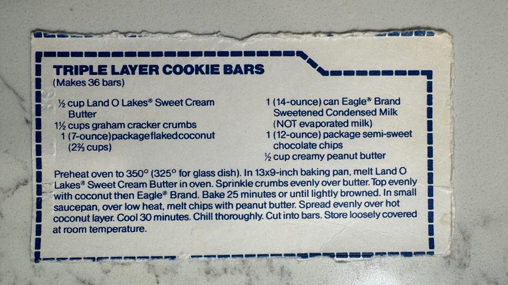 Triple Layer Cookie Bars